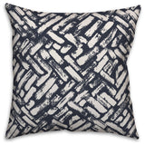 Navy Abstract Strokes 16x16 Throw Pillow