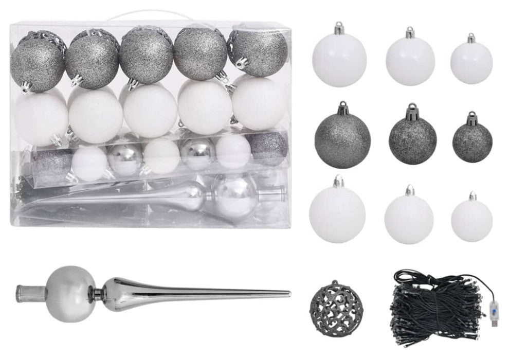 vidaXL Artificial Pre-lit Christmas Tree with Ball Set Pine Cones Xmas Tree