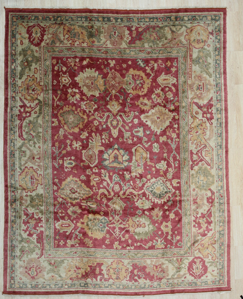 Red Traditional All Over Oushak Area Rug