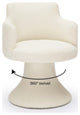 Jeffree Cream Performance Boucle Swivel Dining Chair
