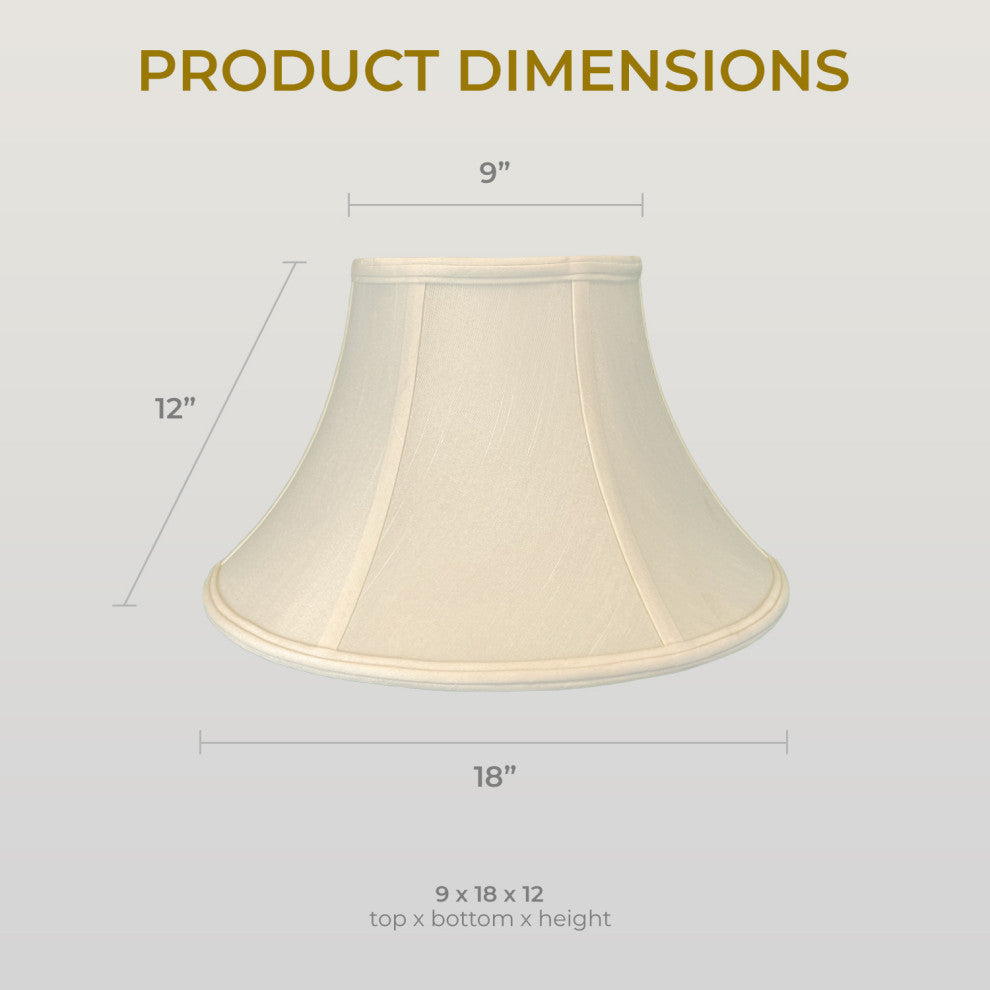 Royal Designs Shallow Bell Basic Lamp Shade, Beige, 9x18x12