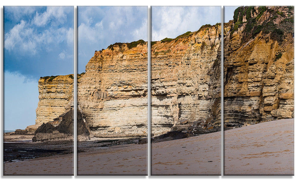 "Portuguese Atlantic Coast Panorama" Landscape Wall Art, 4 Panels, 48"x28"