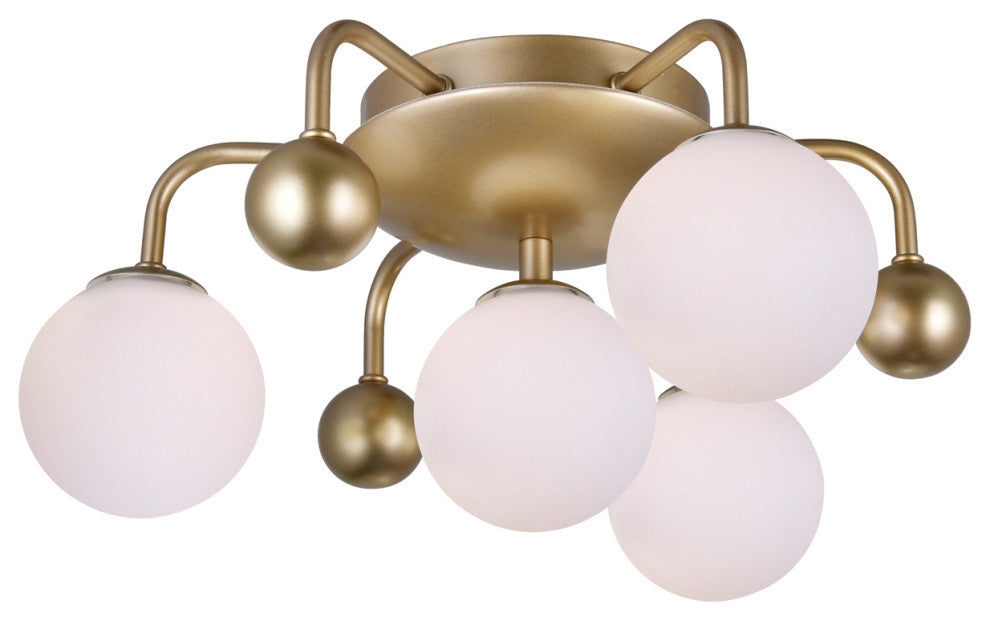 Element 4 Light Flush Mount With Sun Gold Finish