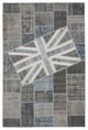 Rug N Carpet - Hand-knotted Turkish 6' 6'' x 9' 10'' Flag Patchwork Rug