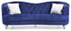 Jewel 90 in. W Flared Arm Velvet Straight Sofa, Blue