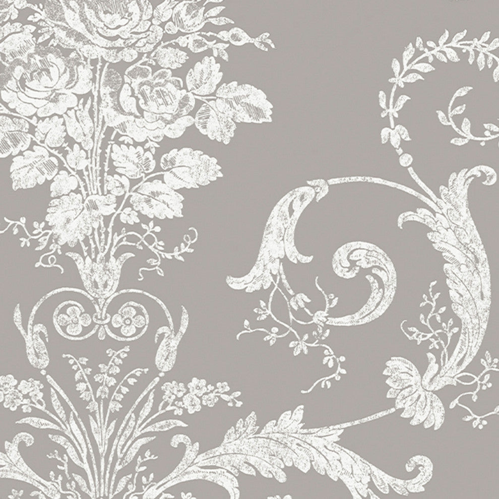 Laura Ashley Josette Wallpaper, Steel