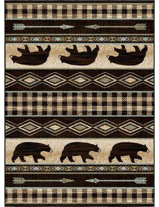 Lodge King Bear Down Lodge Area Rug, Antique, 7'10"x9'10"