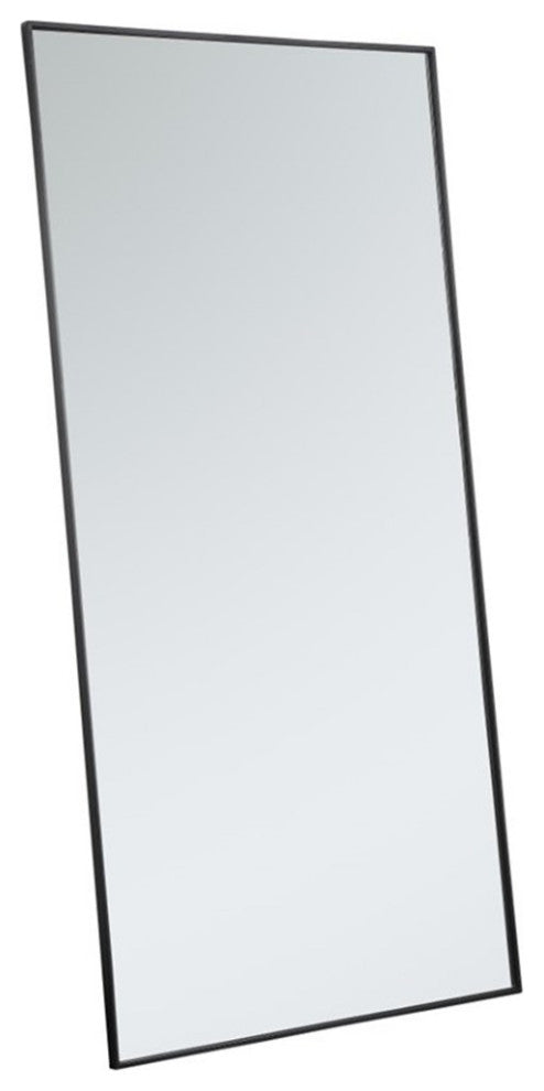 Elegant Decor Eternity 72" x 36" Contemporary Metal Frame Mirror in Black
