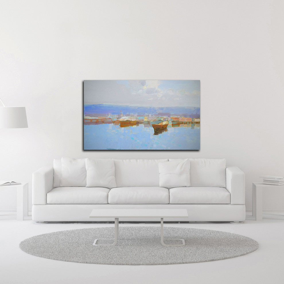 Harbor by Vahe Yeremyan, Print on Canvas, 25"x15"