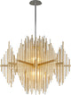 Theory 40" LED Pendant, Gold Leaf With Polished Stainless Accents