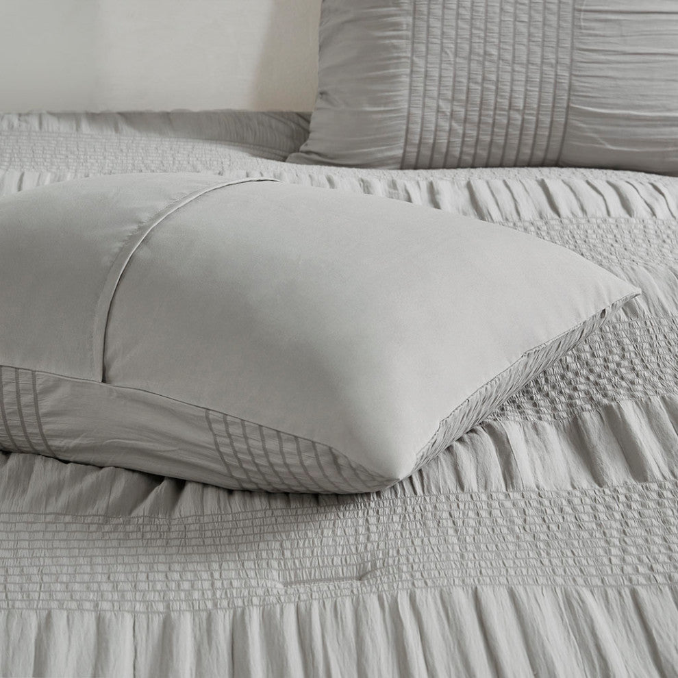 Madison Park Essentials Nimbus Casual Compelete Comforter and Sheet Set, Gray