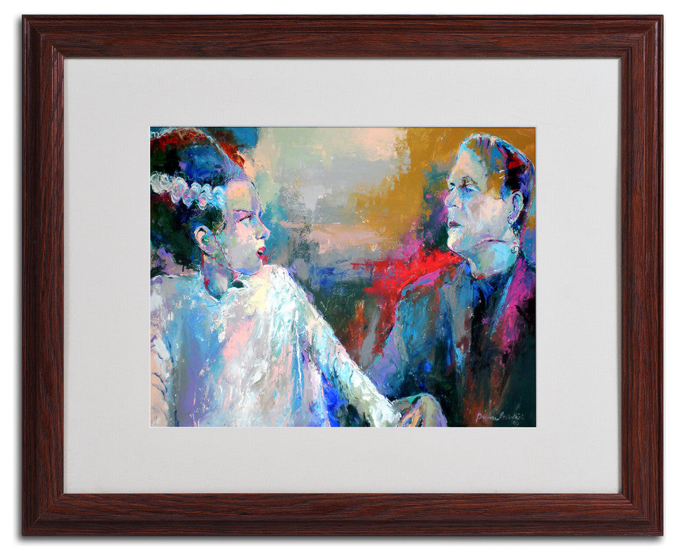 'Frankenstein and His Wife' Matted Framed Canvas Art by Richard Wallich