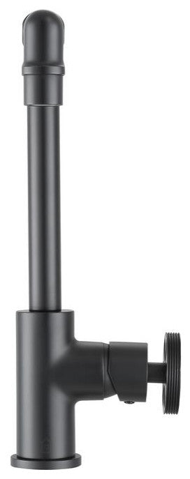 Urban Round Wheel Handle 1-Hole Bathroom Faucet in Matte Black