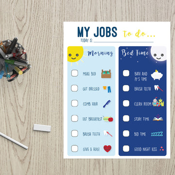 Routine Chart, My Jobs To Do Paper Print, 11"x14"