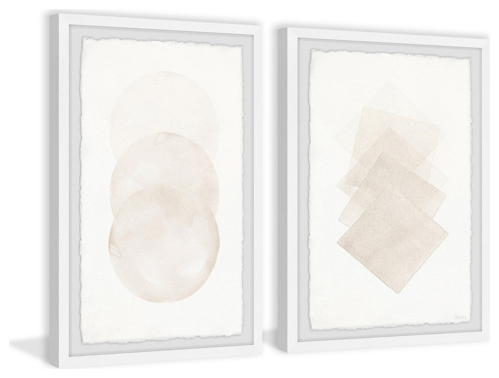 Fading Creams Diptych, 32"x24"