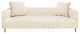 Ruth Sofa, Ivory, Gold Tone Metal Legs, 2 Toss Pillows