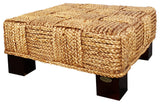 Water Hyacinth Rome Woven Ottoman with Cushion