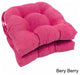 16" Solid Microsuede U-shaped Tufted Chair Cushions, Set of 2, Berry Berry