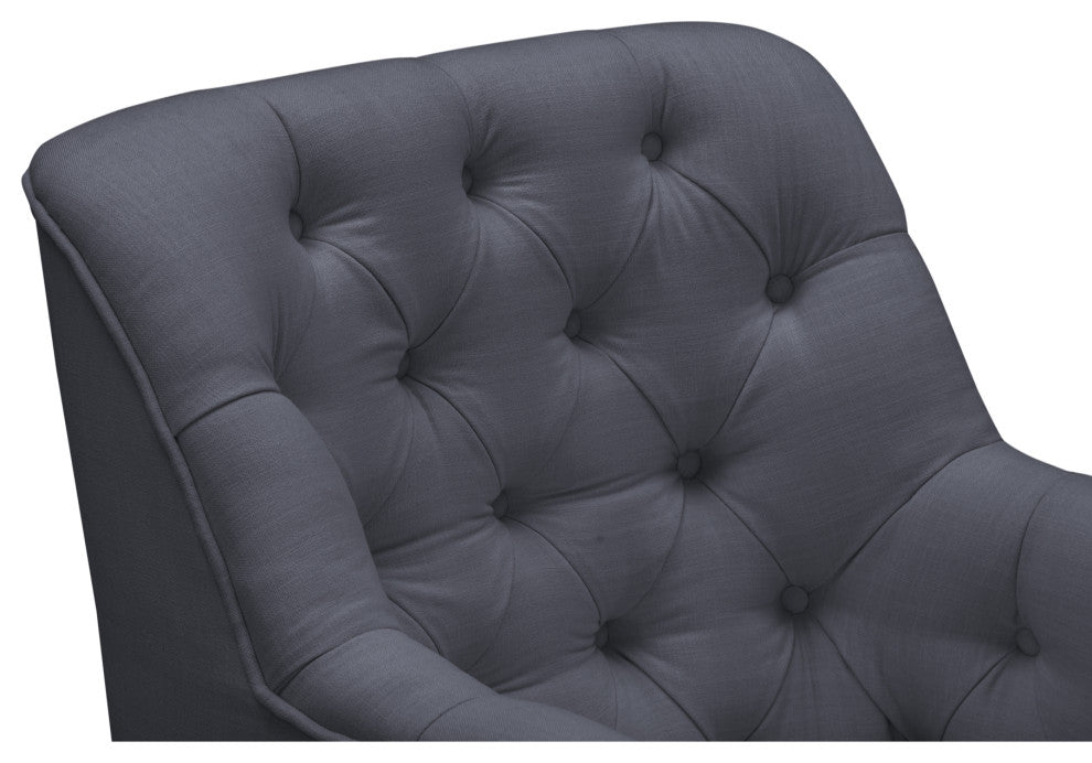 Rustic Manor Aadya Accent Chair Upholstered, Linen, Dark Gray