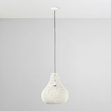 Quaid 1-Light Woven Pendant By Kosas Home, White