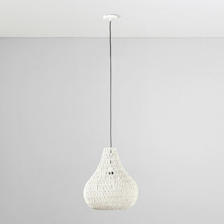 Quaid 1-Light Woven Pendant By Kosas Home, White