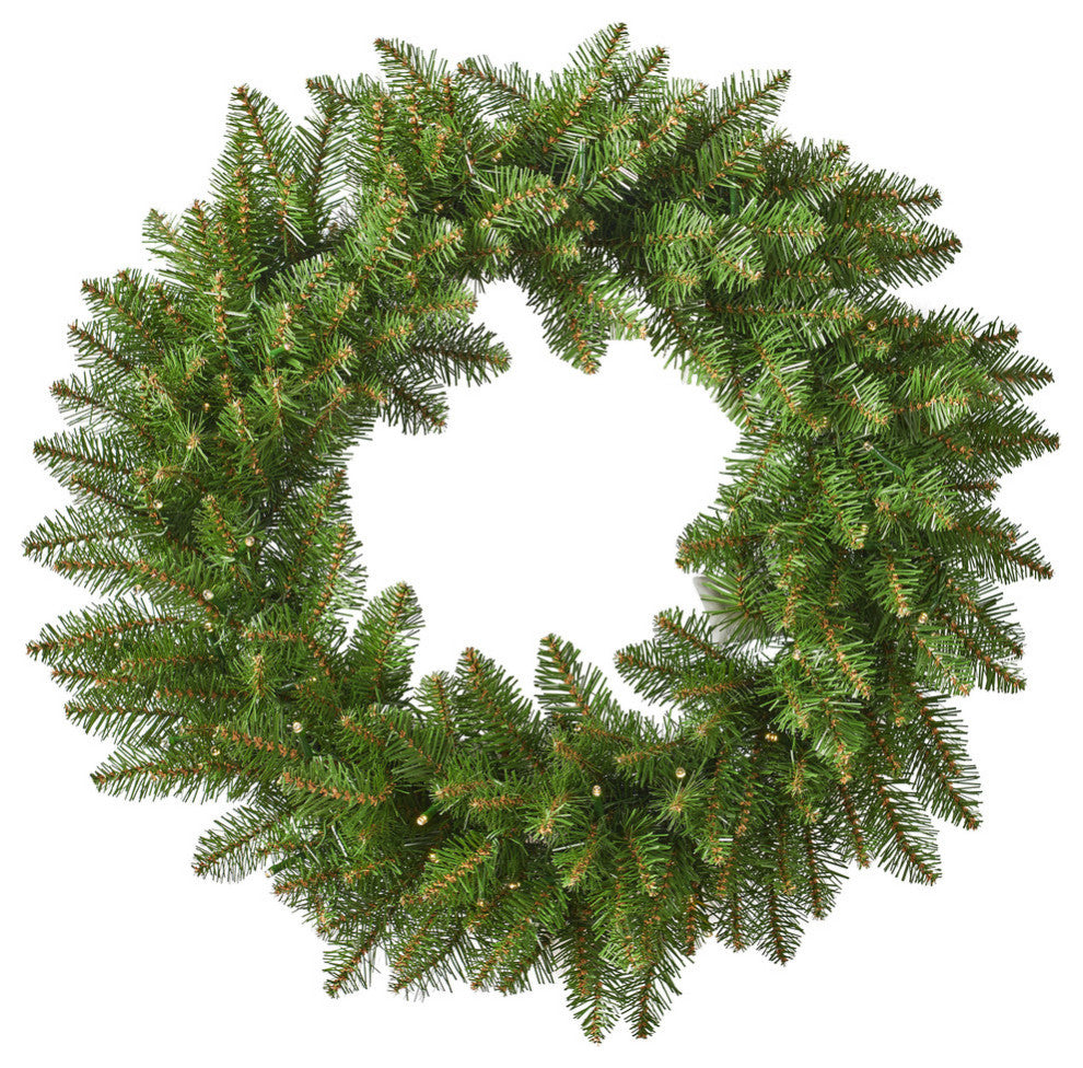 24" Fraser Fir Pre-Lit Warm White LED Artificial Christmas Wreath