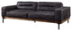 ACME Silchester Top Grain Leather  Sofa with Track Arm in Antique Ebony