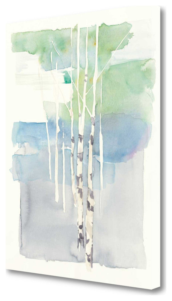 Watercolor Abstract Tree Trunks Giclee Wrap Canvas Wall Art