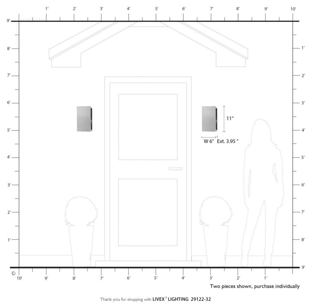 Winfield 2 Light Satin Gold Outdoor ADA Medium Sconce