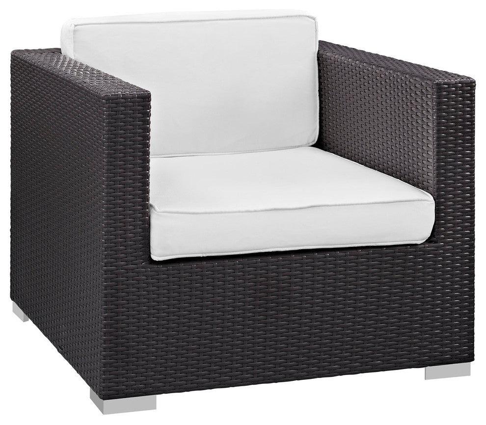 Modern Contemporary Outdoor Patio Rattan and Wicker 8-Piece SetSofa Set White