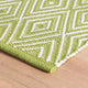Dash & Albert Diamond Sprout/White Handwoven Indoor/Outdoor Rug, Green, 4' x 6'