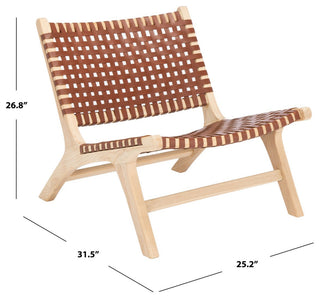 Safavieh Luna Accent Chair, Cognac/Natural