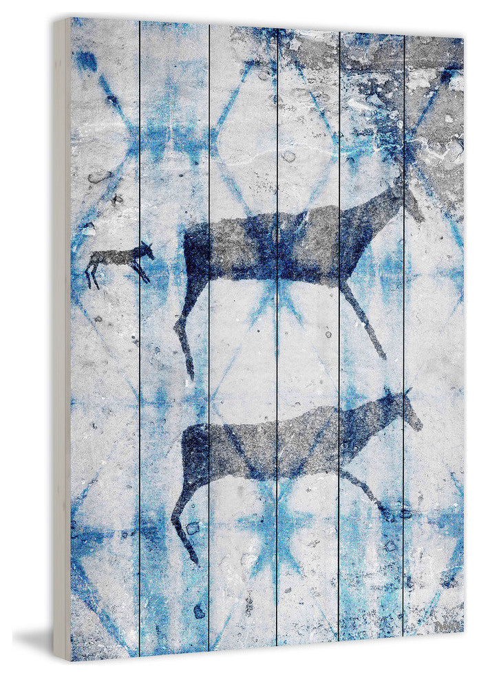 "Ancient Art" Print on White Wood, 24"x36"