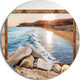 Framed Rocky Beach, Seashore Art Round Wall Art, 36"