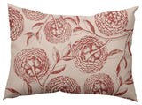 Antique Flowers Decorative Throw Pillow, Red, 14"x20"
