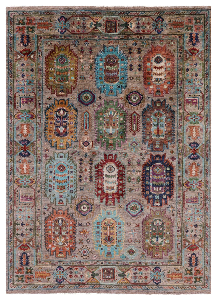 5' 7" X 7' 9" Fine Turkmen Ersari Hand Knotted Rug - Q12469
