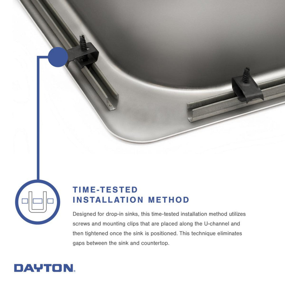 Elkay D115162 DAYTON Drop-In Single Bowl Bar Sink 2 Faucet Holes Satin