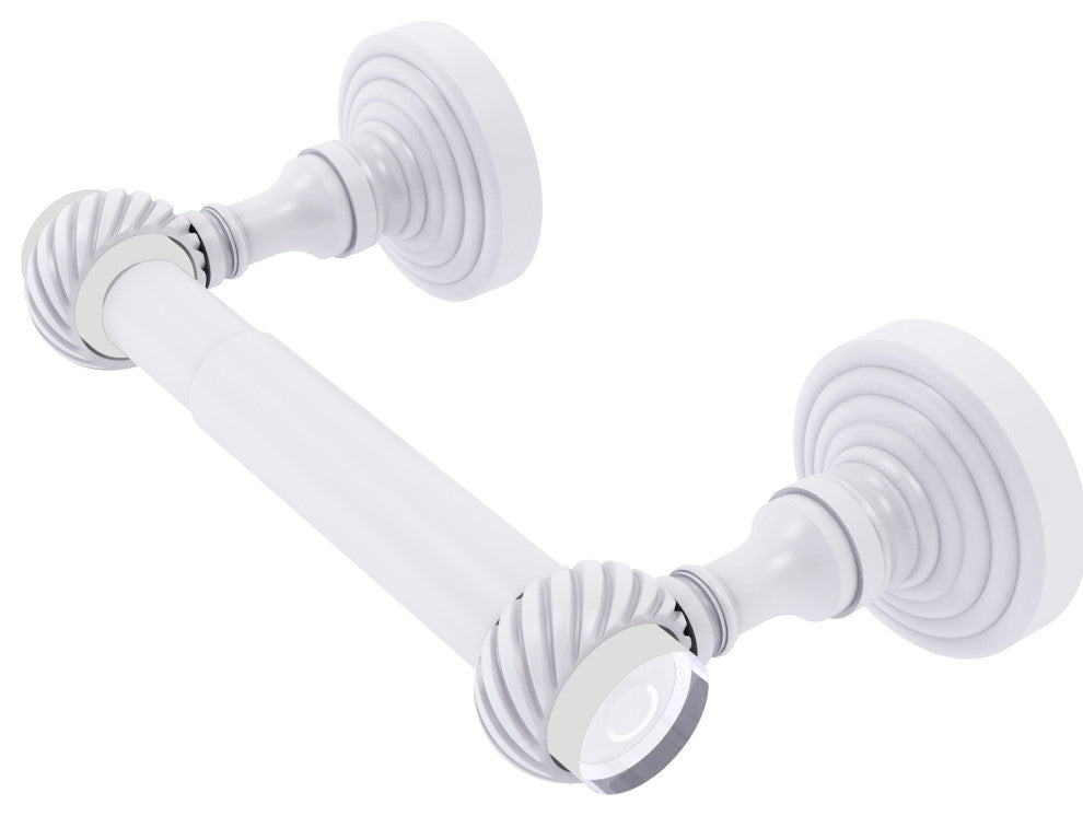 Pacific Grove 2-Post Toilet Paper Holder with Twisted Accents, Matte White