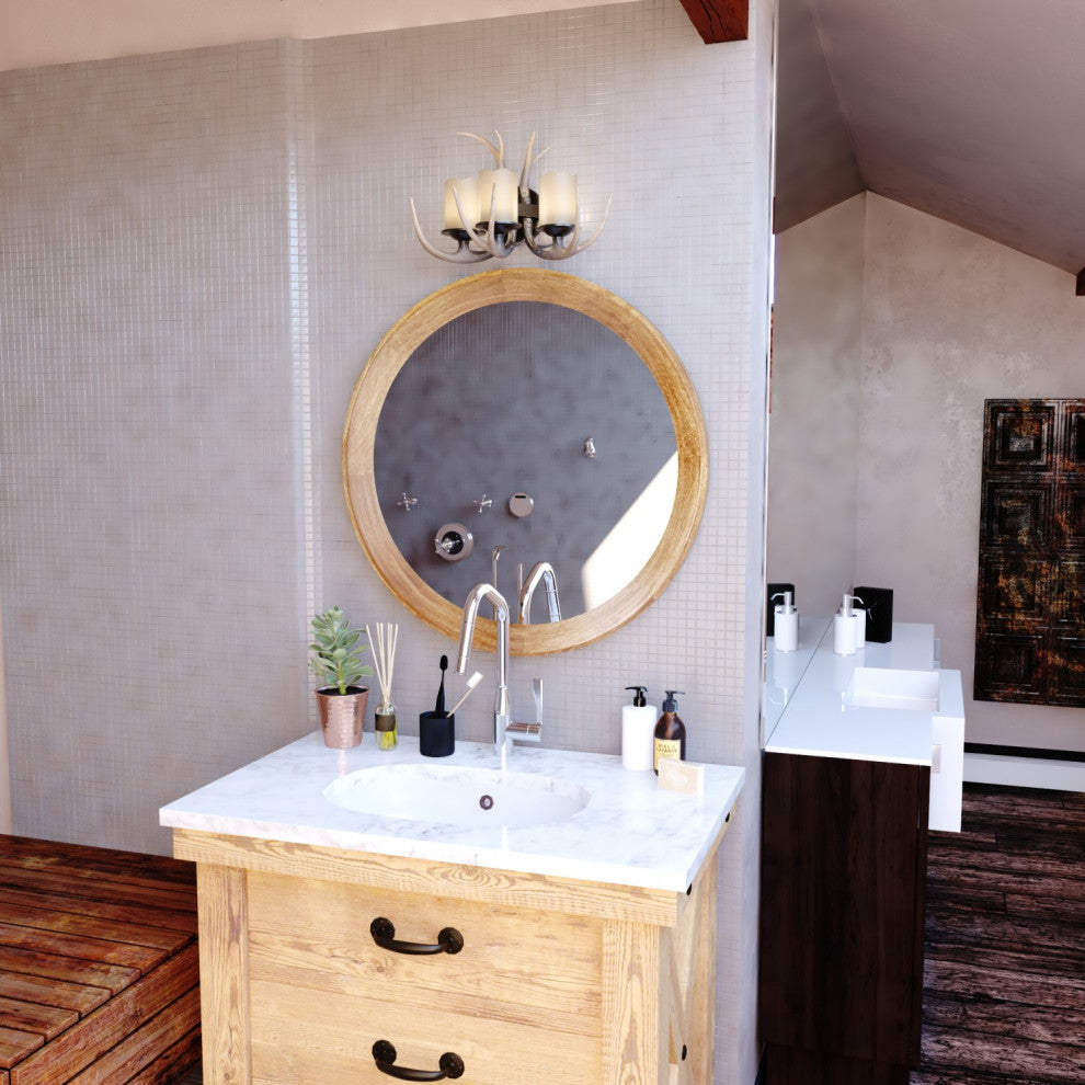 Yoho 3-Light Antler Vanity Black Walnut