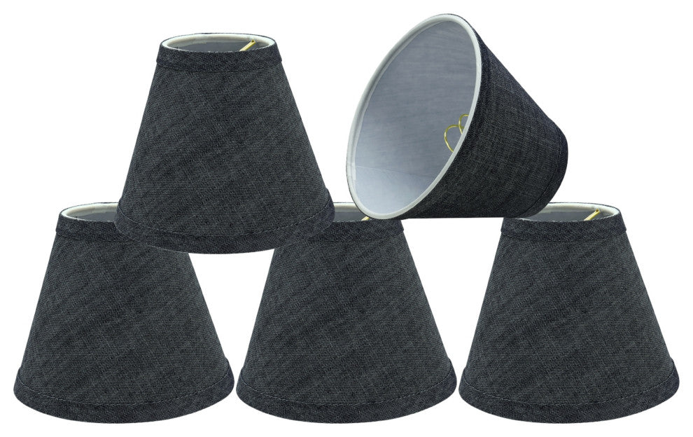 32120-5 Small Hardback Empire Chandelier Clip On Lamp Shade Gray-Blue 3"x6"x5"