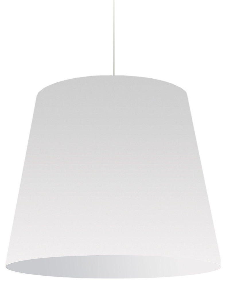 1-Light Oversized Drum Pendant Large Wht Shade