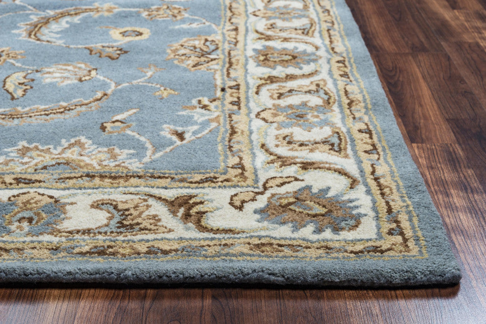 Rizzy Home Volare VO1427 Blue Border Area Rug, Rectangular 3'x5'