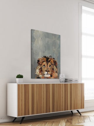 "Hola Leon" Painting Print on Wrapped Canvas, 8"x12"