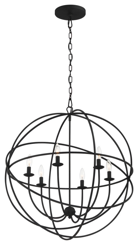 Elight 6 Light Silver Sphere Chandelier