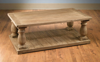 Weathered Sand Finish Baluster Coffee Table
