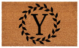 Calloway Mills Laurel Wreath Doormat, Letter Y