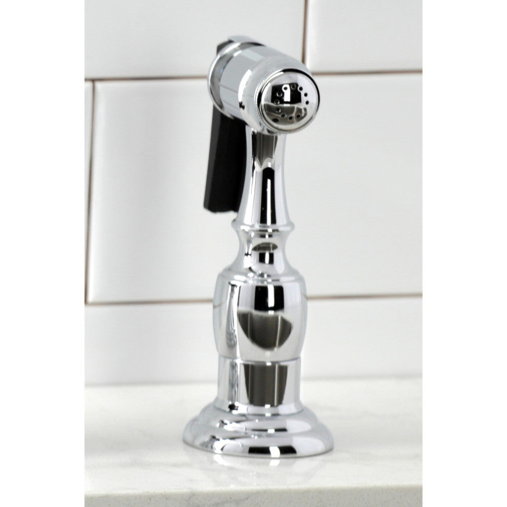 KS2791PKLBS Widespread Kitchen Faucet With Brass Sprayer, Polished Chrome