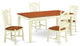 Ashlyn Dining Table Set, Buttermilk and Cherry, 5 Pieces