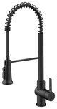 Britt Commercial Style 3-Function Pull-Down 1-Handle 1-Hole Kitchen Faucet, Matte Black (Filter Kff-1691mb)