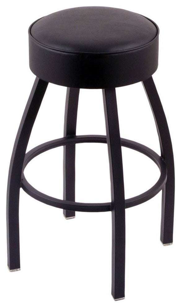 C8B1 Classic Series 30" Bar Stool With Black Wrinkle Finish, Black Vinyl Seat